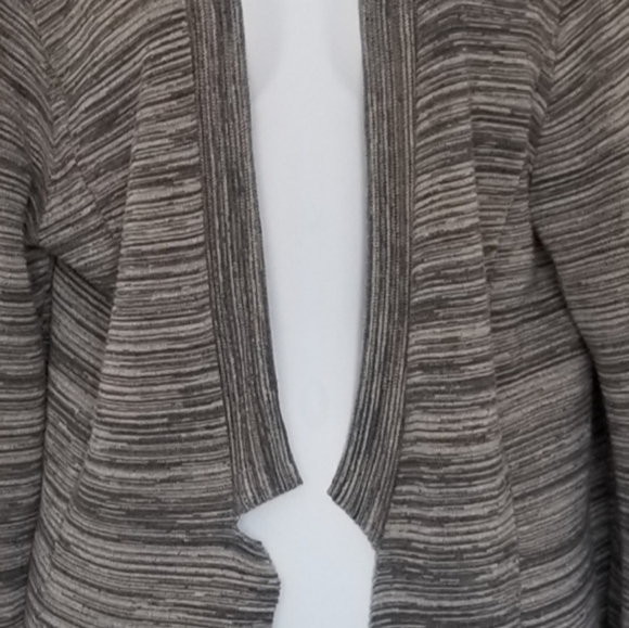Eileen Fisher Organic Cotton Blend Notch Collar Knit Open Front Cardigan Sweater - Picture 5 of 8